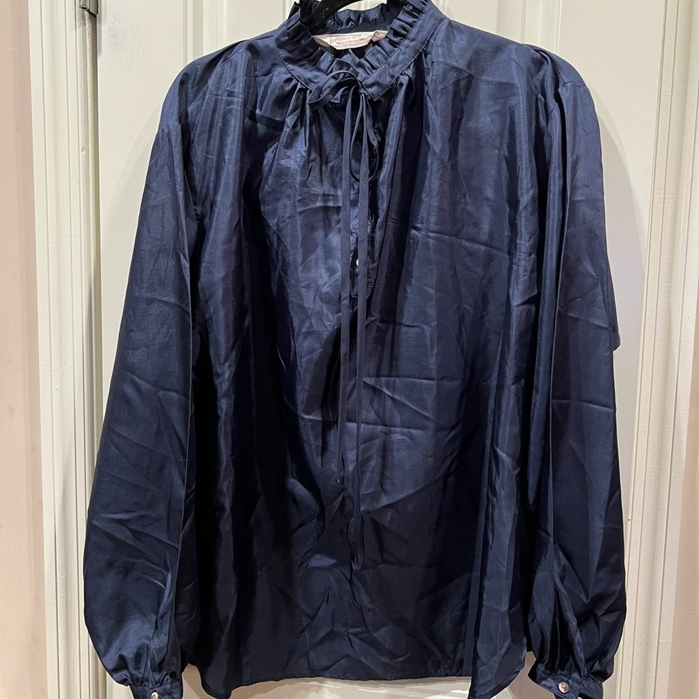 Jones New York Navy Blue Top Sz 16